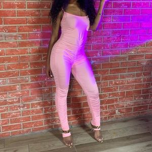Pretty in Pink Ruched Jumpsuit